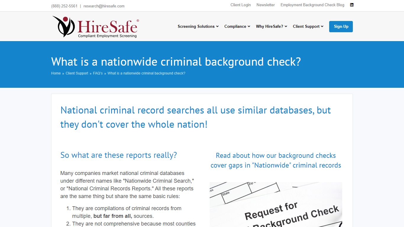 What is a nationwide criminal background check? | HireSafe